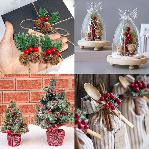 Artificial Holly Berries, 100 Pcs Red Christmas Berry Picks with Wire Stems for Holiday Decor Wreaths Crafts Floral Arrangements Centerpieces in Saudi Arabia