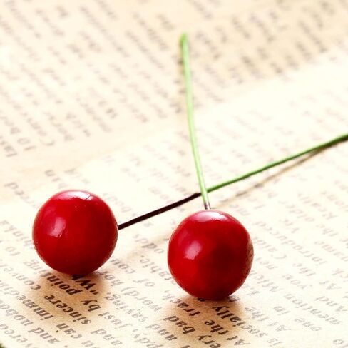 50 Pack Artificial Red Berry Stems and 50 Pack Green Leaves, Christmas Holly Berry Branches for Party Holiday Home Decoration and DIY Garland and Wreath Ornaments in Saudi Arabia
