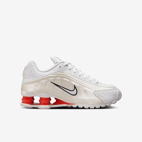 حذاء Nike Shox R4 Big للأطفال (CW2626-102، أبيض/فانتوم/بيكانتي أحمر/أبيض) in Saudi Arabia