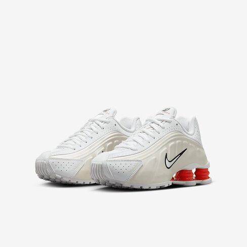 حذاء Nike Shox R4 Big للأطفال (CW2626-102، أبيض/فانتوم/بيكانتي أحمر/أبيض) in Saudi Arabia