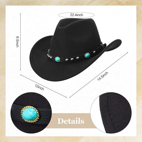 Landical 4 Pcs Boho Turquoise Jewelry Set, Cowboy Western Hat Boho Statement Necklace Body Chains Leather Wrap Turquoise Bracelet Alloy Oval Drop Dangle Earrings in Saudi Arabia