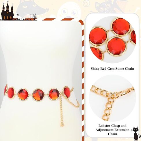 Women's chain belt, adjustable red belt in Saudi Arabia