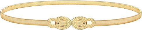 VONMELLI Skinny Metal Cinch Belt for Dress Stretch Thin Waist Belt for Women Gold/Silver in Saudi Arabia