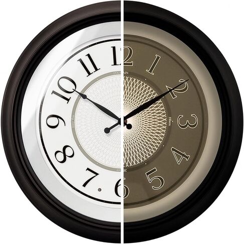 Galaxy 18 Inch Luminous Atomic Wall Clock with Night Light, Illuminated Wall Clock with Smart Sensor to Turn on/Off LED Light, Oil Rubbed Bronze Finish, Unique in Saudi Arabia