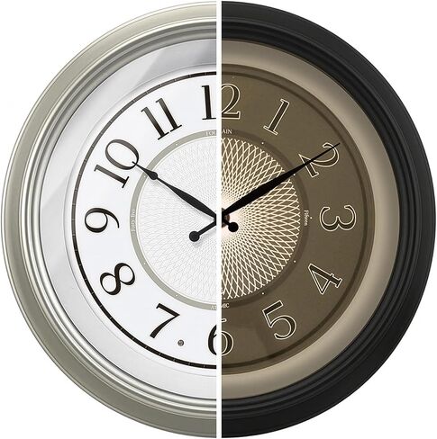 Galaxy 18 Inch Luminous Atomic Wall Clock with Night Light, Illuminated Wall Clock with Smart Sensor to Turn on/Off LED Light, Oil Rubbed Bronze Finish, Unique in Saudi Arabia