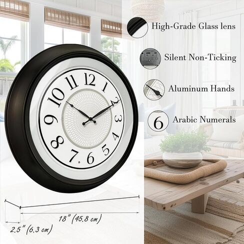 Galaxy 18 Inch Luminous Atomic Wall Clock with Night Light, Illuminated Wall Clock with Smart Sensor to Turn on/Off LED Light, Oil Rubbed Bronze Finish, Unique in Saudi Arabia