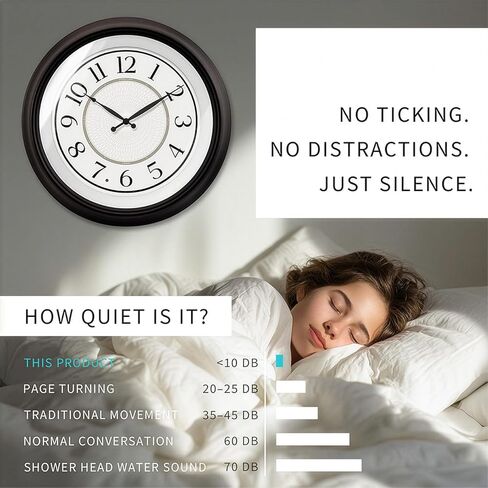 Galaxy 18 Inch Luminous Atomic Wall Clock with Night Light, Illuminated Wall Clock with Smart Sensor to Turn on/Off LED Light, Oil Rubbed Bronze Finish, Unique in Saudi Arabia