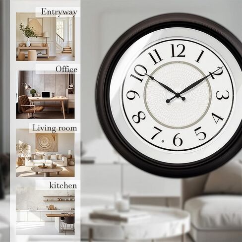 Galaxy 18 Inch Luminous Atomic Wall Clock with Night Light, Illuminated Wall Clock with Smart Sensor to Turn on/Off LED Light, Oil Rubbed Bronze Finish, Unique in Saudi Arabia