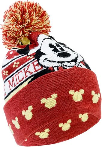 Disney Mickey Mouse Festive Winter Hat Set for Kids - Bundle Christmas Beanie Plus Stickers, More | Mickey Mouse Holiday Gear for Boys in Saudi Arabia
