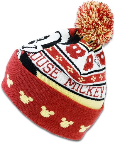 Disney Mickey Mouse Festive Winter Hat Set for Kids - Bundle Christmas Beanie Plus Stickers, More | Mickey Mouse Holiday Gear for Boys in Saudi Arabia