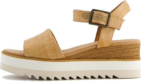 Toms Women's Diana Espadrille Wedge Sandal ، Raffia السكر البني ، 5.5 in Saudi Arabia