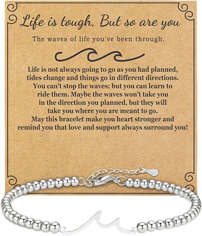 Best Retirement Gifts for Woman 2025 – Wave Bracelet for Women Retirement Jewelry, Meaningful Gift for Coworker Friend Sister Mom Grandma Nurse Teacher – You Will Be Missed Farewell Goodbye Gift Ideas in Saudi Arabia