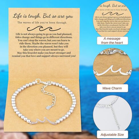 Best Retirement Gifts for Woman 2025 – Wave Bracelet for Women Retirement Jewelry, Meaningful Gift for Coworker Friend Sister Mom Grandma Nurse Teacher – You Will Be Missed Farewell Goodbye Gift Ideas in Saudi Arabia