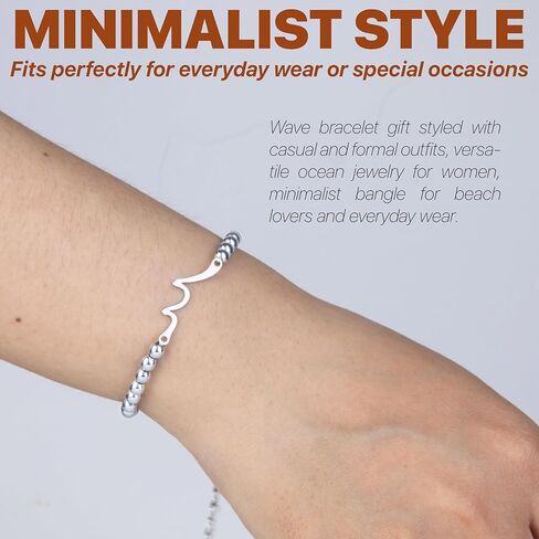 Best Retirement Gifts for Woman 2025 – Wave Bracelet for Women Retirement Jewelry, Meaningful Gift for Coworker Friend Sister Mom Grandma Nurse Teacher – You Will Be Missed Farewell Goodbye Gift Ideas in Saudi Arabia