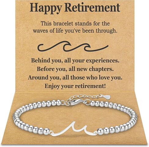 Best Retirement Gifts for Woman 2025 – Wave Bracelet for Women Retirement Jewelry, Meaningful Gift for Coworker Friend Sister Mom Grandma Nurse Teacher – You Will Be Missed Farewell Goodbye Gift Ideas in Saudi Arabia