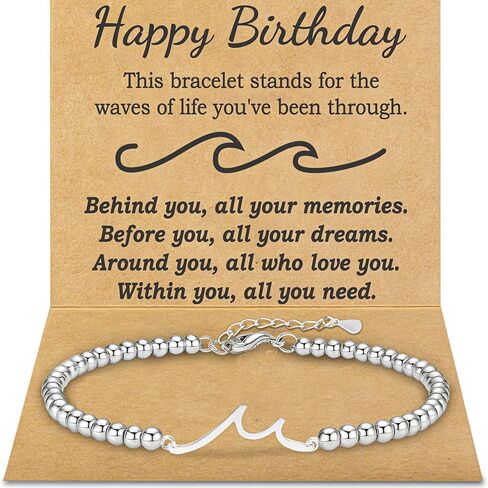 Best Retirement Gifts for Woman 2025 – Wave Bracelet for Women Retirement Jewelry, Meaningful Gift for Coworker Friend Sister Mom Grandma Nurse Teacher – You Will Be Missed Farewell Goodbye Gift Ideas in Saudi Arabia
