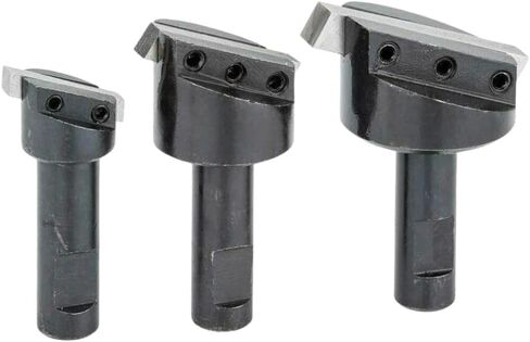 Buyohlic Fly Cutting Tool Set of 3 Pcs with HSS Tool Bit- 1/2" Inch Shank (Head Diameter 3/4", 1-1/8" & 1-1/2" Inches) with Wooden Stand in Saudi Arabia