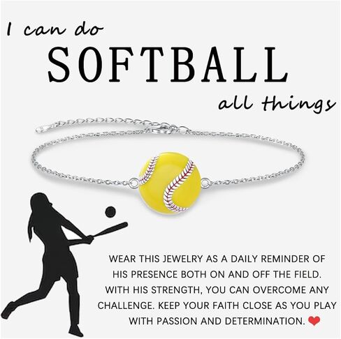 Sport Bracelet for Sports Enthusiast - 925 Sterling Silver Hypoallergenic Adjustable Volleyball/Soccer/Softball Sports Bracelet for Fans Christmas Gifts Jewelry for Women Players in Saudi Arabia
