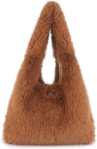 Faux Fur Tote Bag for Women Large Capacity Fluffy Handbag Cute Fur Bag Furry Purse Plush Bag for Winter in Saudi Arabia