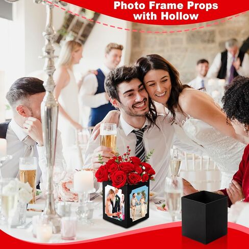 12 قطعة من صناديق عرض الصور المركزية للطاولة، دعامات إطار صور مقاس 6/7 بوصة مع تصميم مجوف للتخرج، وحفلات الزفاف، وأعياد الميلاد، وديكورات طاولات الحفلات، وإطارات سوداء قابلة لإعادة الاستخدام in Kuwait