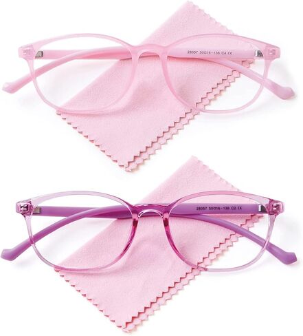 Blue Light Glasses 2 Pack,Ultra-Light for Kids,Unbreakable Frame with Case,Anti Eyestrain & Blu-ray &UV400 in Saudi Arabia