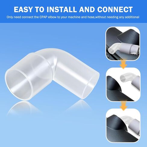 محول خرطوم موصل الكوع CPAP متوافق مع نماذج متعددة من ResMed AirStart10، وAirSense10، وAirCurve10 وResMed11، ومجموعة استبدال موصل أنابيب الكوع من ResMed 37394 in Kuwait