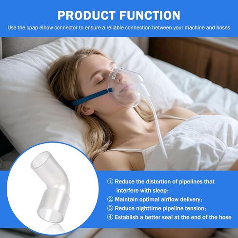محول خرطوم موصل الكوع CPAP متوافق مع نماذج متعددة من ResMed AirStart10، وAirSense10، وAirCurve10 وResMed11، ومجموعة استبدال موصل أنابيب الكوع من ResMed 37394 in Kuwait