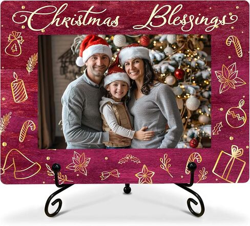 Christmas Picture Frame, Christmas Decor, Christmas Blessings Photo Frame Fits 4x6 Picture, Christmas Ornaments, Christmas Gifts for Family, Friends, etc. (043) in Kuwait