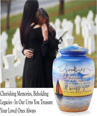 Sailboat Urn for Human Ashes – Ocean Sunset Cremation Urns for Men and Women – Adult Funeral and Memorial Urn – Nautical Sailing Tribute up to 210 lbs (Large) in Saudi Arabia