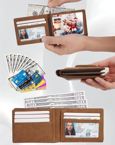 Genuine Leather Wallet for Samsung Galaxy SmartTag2: Slim Wallet Compatible with Samsung Tracker Tag - RFID Blocking Bifold Wallet with Gift Box (NO TAG) in Saudi Arabia