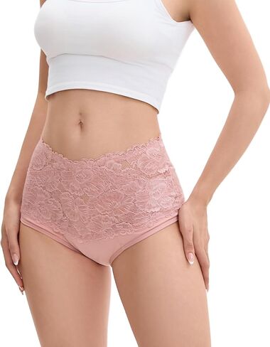 Incontinence Underwear for Women, Washable Reusable Leak-proof Period Cotton Lace Briefs For Bladder Leakage, 3 Pack (Multicolor01, Large) in Saudi Arabia