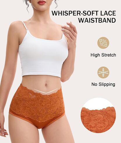 Incontinence Underwear for Women, Washable Reusable Leak-proof Period Cotton Lace Briefs For Bladder Leakage, 3 Pack (Multicolor01, Large) in Saudi Arabia