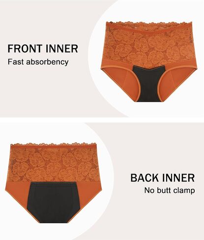 Incontinence Underwear for Women, Washable Reusable Leak-proof Period Cotton Lace Briefs For Bladder Leakage, 3 Pack (Multicolor01, Large) in Saudi Arabia