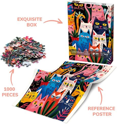 Dog Jigsaw Puzzle for Adults, Funny Puppy Jigsaw Puzzles 1000 Piece, Colorful Animal Puzzles Fun Cool Silly Puzzle in Kuwait