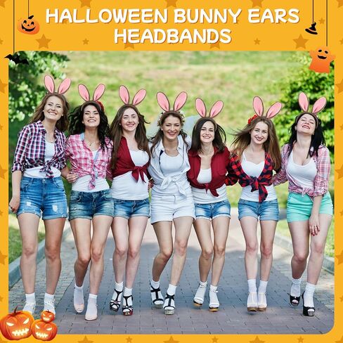 Zeyune 20 Pcs Easter Bunny Ears Headbands Grey Bunny Costume Accessories Plush Rabbit Ears Hairbands for Halloween Easter Cosplay Adults Women in Saudi Arabia