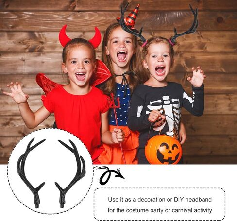 1 Pair Plastic Deer Antlers Artificial Deer Antlers for Crafts Carnival Costume Christmas Decor Party Decoration in Saudi Arabia