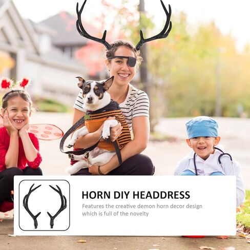 1 Pair Plastic Deer Antlers Artificial Deer Antlers for Crafts Carnival Costume Christmas Decor Party Decoration in Saudi Arabia