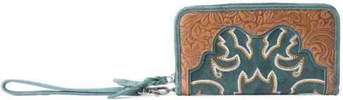 Myra Bag Western Wallet for Women - Leather, Cowprint Hair-On, Long Wallet Purse, Cards, Boho Gifts, Western Accessories in Saudi Arabia