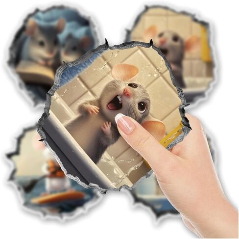 Pack 4 Pcs 3D Dragon Reading in Hole Wall Sticker for Girls Boys Toddler Kids Room Bedroom Classroom Car Window Cute Stickers Waterproof Removable Vinyl Decals Home Accessories in Saudi Arabia
