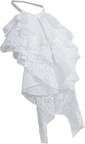 Victorian Layered Ruffle Lace Detachable Jabot Faux Collar Necktie for Renaissances Costumes Party Outfit Accessories in Saudi Arabia