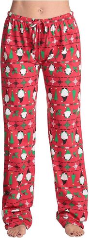 iTranyee Women Christmas Pajama Pants Drawstring Cute Christmas Print Lounge Pants Loose Wide Leg Sweatpants Sleepwear in Saudi Arabia