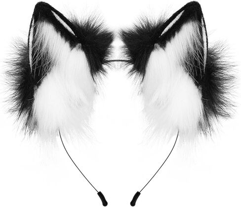 Handmade Faux Fur Fox Wolf Cat Dog Ears Headband Furry Ears Halloween Cosplay Party Costume Accessories in Saudi Arabia