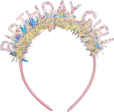 Birthday Girl Headband, Sparkle Birthday Crown Headband Decoracion for Women and Girls with Coloured Ribbon in Saudi Arabia
