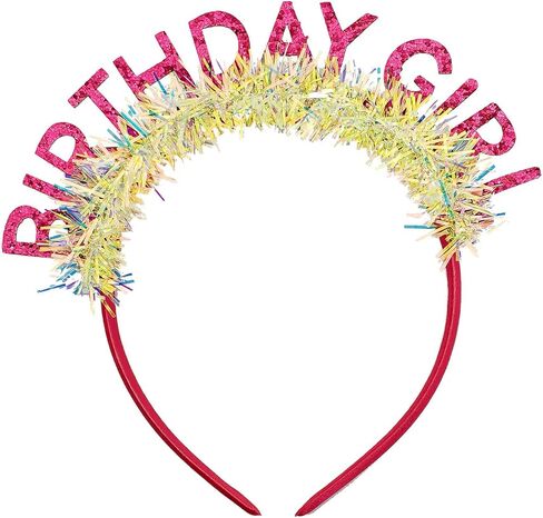 Birthday Girl Headband, Sparkle Birthday Crown Headband Decoracion for Women and Girls with Coloured Ribbon in Saudi Arabia