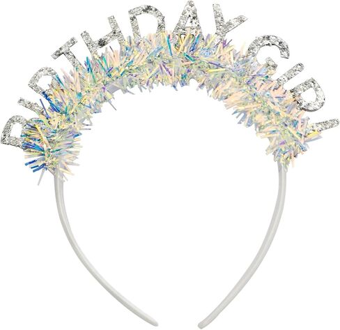 Birthday Girl Headband, Sparkle Birthday Crown Headband Decoracion for Women and Girls with Coloured Ribbon in Saudi Arabia