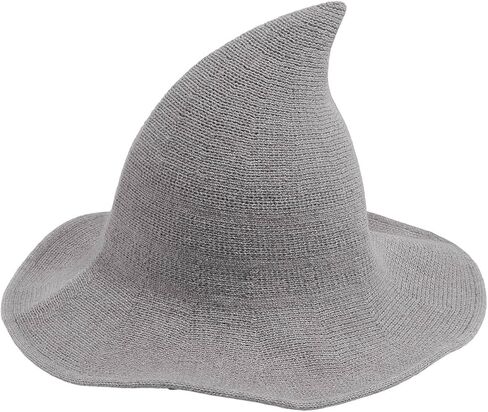 YouNuo Witch Hat for Women, Classic Halloween Knitted Wool Wizard Hat,Wide Brim Pointed Witches Cap for Party Cosplay Costume in Saudi Arabia