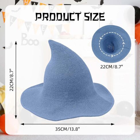 YouNuo Witch Hat for Women, Classic Halloween Knitted Wool Wizard Hat,Wide Brim Pointed Witches Cap for Party Cosplay Costume in Saudi Arabia
