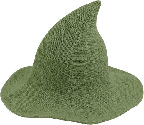 YouNuo Witch Hat for Women, Classic Halloween Knitted Wool Wizard Hat,Wide Brim Pointed Witches Cap for Party Cosplay Costume in Saudi Arabia