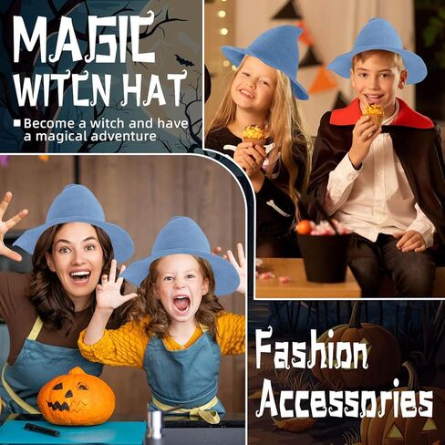 YouNuo Witch Hat for Women, Classic Halloween Knitted Wool Wizard Hat,Wide Brim Pointed Witches Cap for Party Cosplay Costume in Saudi Arabia