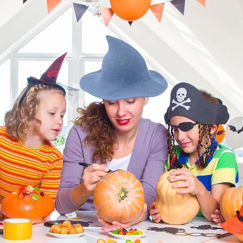 YouNuo Witch Hat for Women, Classic Halloween Knitted Wool Wizard Hat,Wide Brim Pointed Witches Cap for Party Cosplay Costume in Saudi Arabia